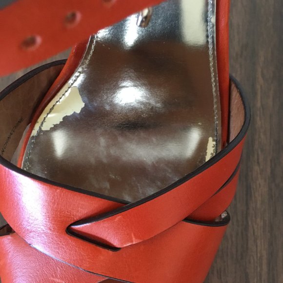 Orange Coach strappy heels - size 8 M - Picture 7 of 7